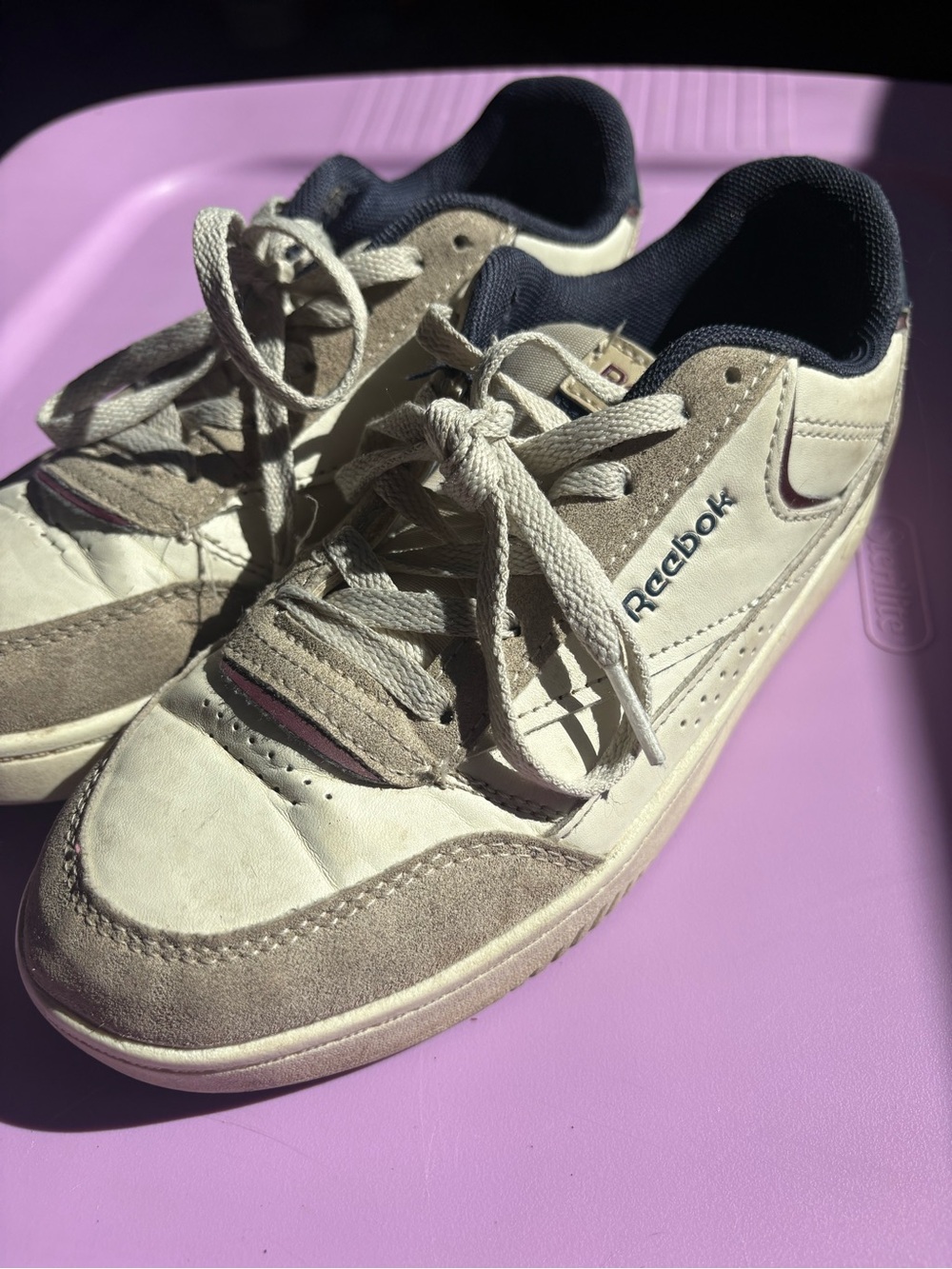 Reebok Classic Low-Top Sneakers in Cream & Taupe